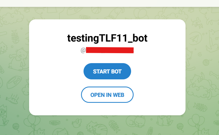 Screenshot showing the button to visit the bot